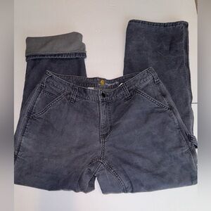 Carhartt Fleece Lined Original Fit 102213 Carpenter Gray Pants Size 10 Short